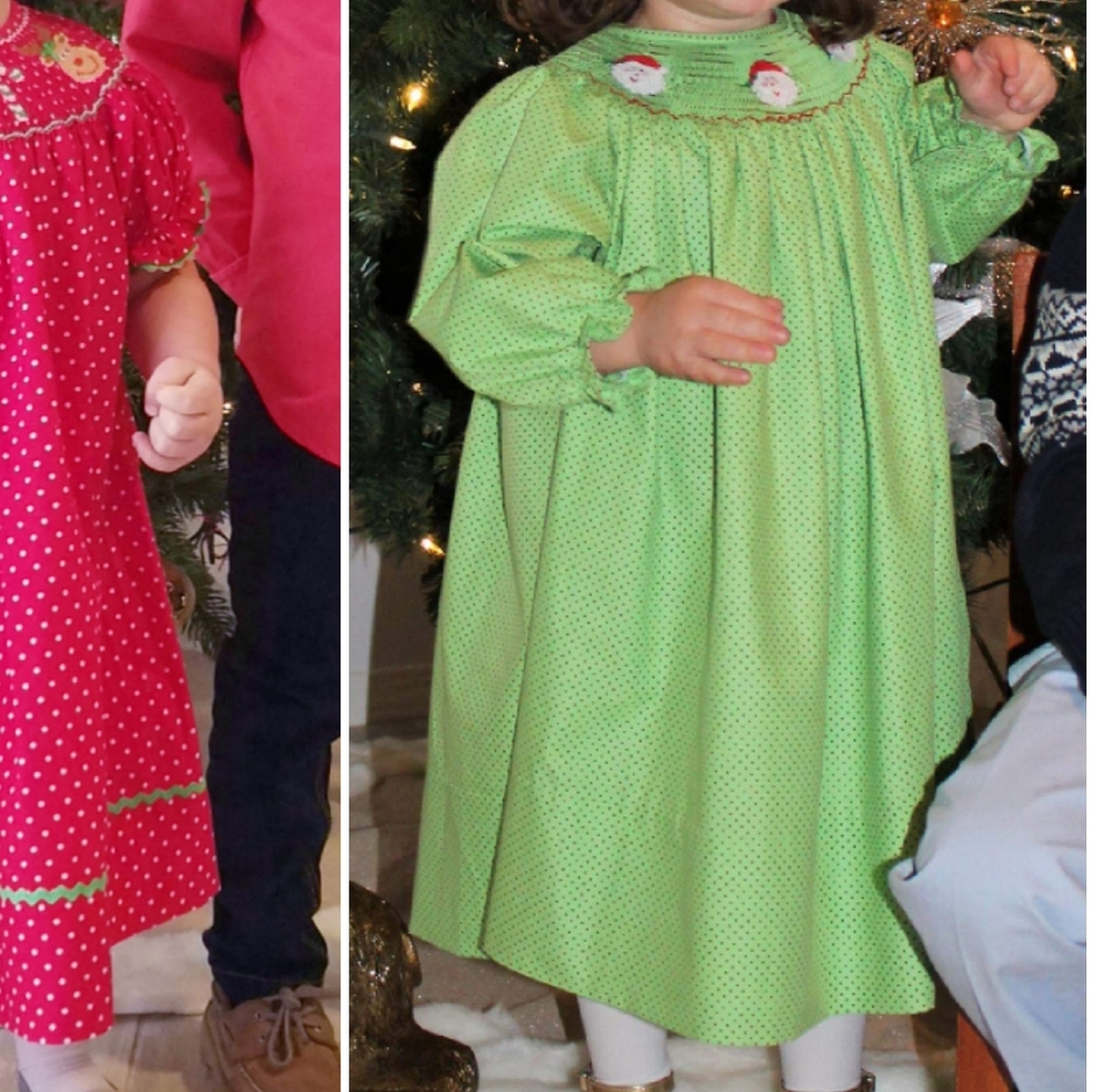 Smocked Christmas dress 2t - Picture 2 of 3